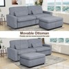 MUUEGM Corduroy L-Shaped Sectional with Ottoman| Upholstered Sofa with Deep Seat, Washable Cover, Removable Cushions - 4 of 4