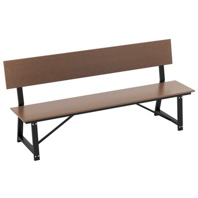 Tangkula Patio 4-Person Bench, 72 Inch Extra Long Bench w/ All-Weather HDPE Seat & Back, Heavy-Duty Metal Support for 1100 lbs Max Load