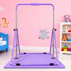 Ainfox Gymnastics Bar with Mat Foldable Gymnastics Horizontal Bar Height Adjustable Gymnastics Equipment for Kids - 1 of 4