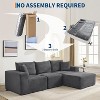 108" Modular Sectional Sofa - L Shaped Boneless Cloud Couch with 67.5" Chaise, Reversible L/R Facing, No Assembly Required, Corduroy Fabric - 4 of 4