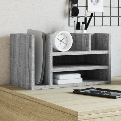 vidaXL Desk Organiser Grey Sonoma 17.5x9.4x9.8" Engineered Wood