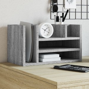 vidaXL Desk Organiser Grey Sonoma 17.5x9.4x9.8" Engineered Wood - 1 of 4