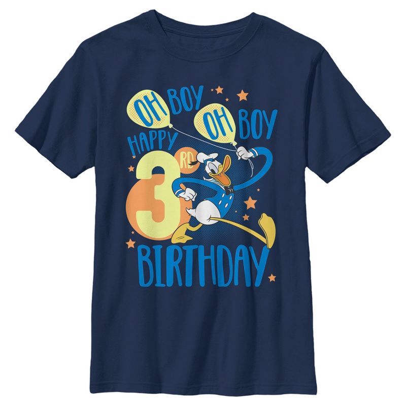 Boy's Mickey & Friends Donald Happy 3rd Birthday T-Shirt, 1 of 5