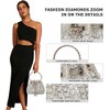 Sparkly Diamond Evening Bag Clutch Purses for Women Rhinestone Purse Glitter Handbag for Party Prom Cocktail Wedding (Silver) - 4 of 4