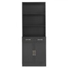 Okak Bathroom Storage Cabinet, Tall Cabinet Large Storage Cabinet with 2 Drawers and Open Shelves - 2 of 4