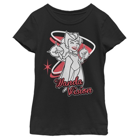 Girl\'s Marvel Wanda Cartoon Target Wandavision T-shirt 