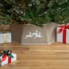 Northlight 26" Beige Burlap with Reindeer Hexagonal Christmas Tree Collar - image 2 of 4