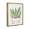 Stupell Industries Tropical Flamingoes Bathtub Plants Floating Frame Canvas Art, Gold, 25" x 31" - 2 of 4