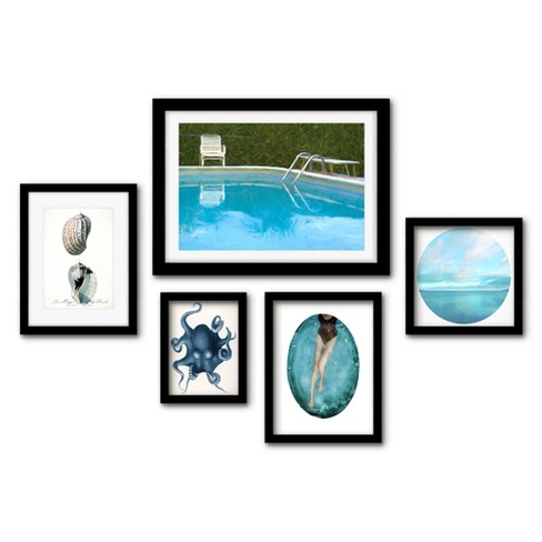 Americanflat 5 Piece White Framed Gallery Wall Art Set Modern