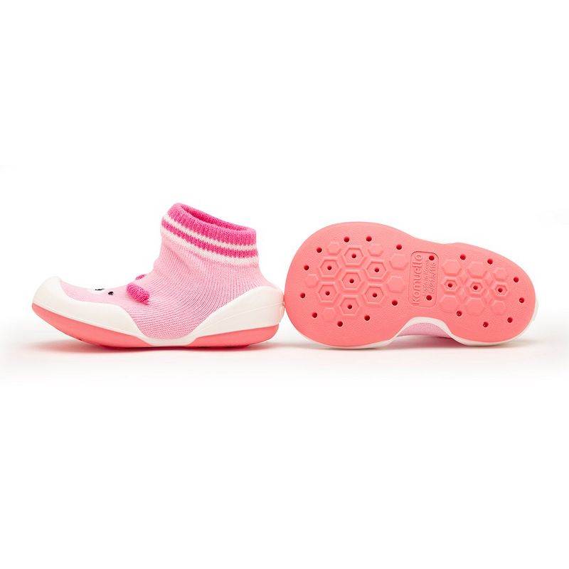 Komuello Baby Girl First Walk Sock Shoes Piglet Pink, 2 of 9