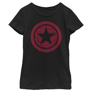 Girl's Marvel The Falcon and the Winter Soldier Red Shield T-Shirt - 1 of 4