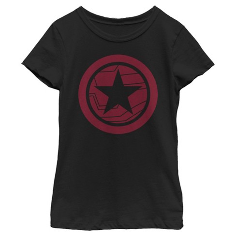 Girl's Marvel The Falcon and the Winter Soldier Red Shield T-Shirt - image 1 of 4