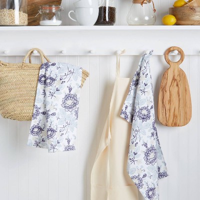 Embellished Floral Cotton Kitchen Towel 2pc Set - Martha Stewart