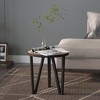 vidaXL Tea Table Accent Coffee Side Table with Steel Frame and Yellow Engineered Wood - 3 of 4