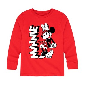 Boys' - Disney - Minnie Black And White Long Sleeve Graphic T-Shirt - 1 of 4