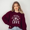 Simply Sage Market Women's Graphic Sweatshirt All You Need Is love Flower - image 2 of 3