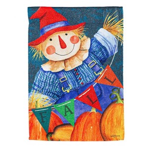 Evergreen Fall Fella Scarecrow Garden Textured Suede Flag - 1 of 4