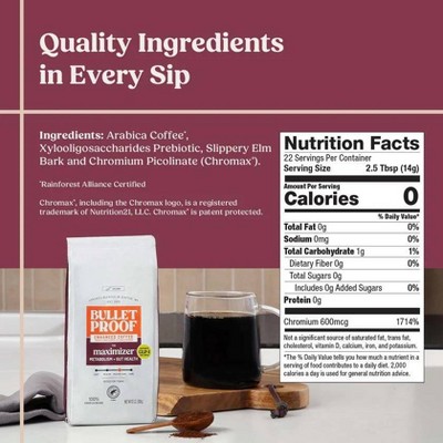 Bulletproof Medium-Dark Roast Ground Coffee with Prebiotics, Metabolism & Gut Health Support – 10oz