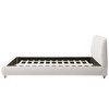 Platform Bed with Upholstered Headboard,  Linen Fabric Frame Bed with Solid Wood Legs and Metal Support-Baofuwish - 3 of 4