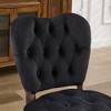 Kumasinova French Upholstered Velvet Dining Chairs, Set of 2 Vintage Tufted Kitchen Chairs with Hand-Pulled Buckles, High Back Dining Room Chairs - 2 of 4