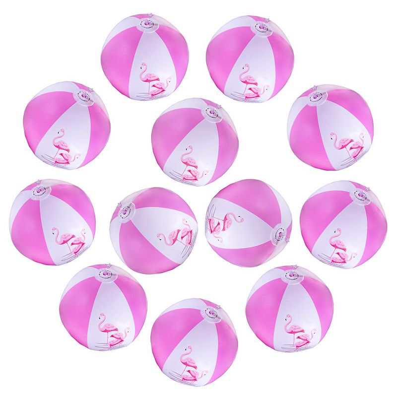 Big Mo's Toys Flamingo Inflatable Beach Balls - 12 in - 12 Pack, 6 of 9