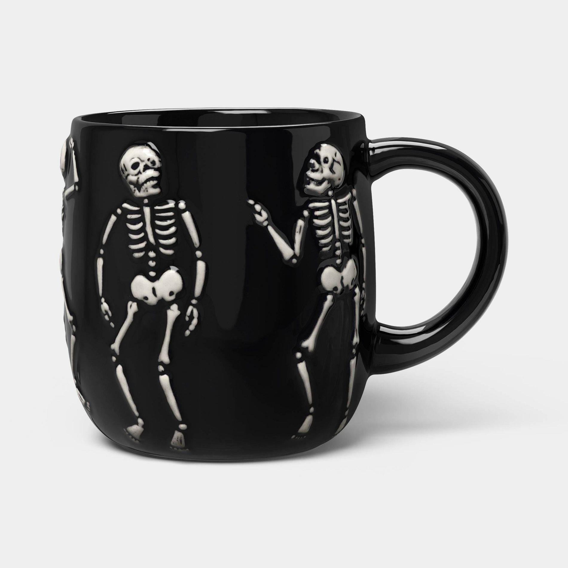 15 fl oz Stoneware Embossed Skeletons Mug - Hyde and EEK! Boutique™
