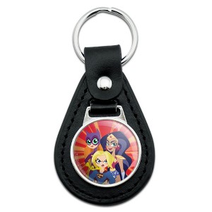 DC Super Hero Girls Girl Group Black Leather Keychain - 1 of 4