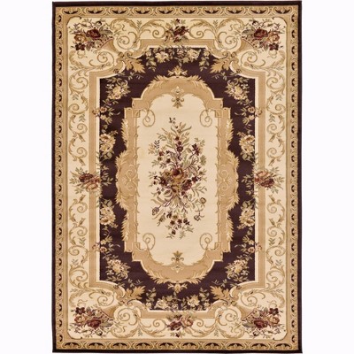 Henry Versailles 7' x 10' Brown Synthetic Medallion Area Rug