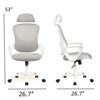 FONTOI Task and Office Chairs, Office Chair with Flip-up Armrests and Headrest, Swivel Task Chair for Home Office, Gray, 24.8"*53"*26.7" - 2 of 4