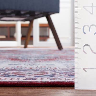 Tucson Red and Navy Synthetic 8' x 10' Area Rug