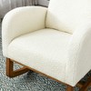 Modern Glider Chair, Recliner Armchair with Wood Legs and Side Pocket, Nursery Rocking Accent Chair with High Back for Living Room Bedroom - 2 of 4