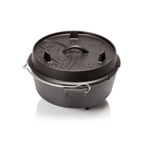 Petromax Cast Iron Dutch Oven for Cooking or Baking Outdoors Over Campfire or in the Home, Pre-Seasoned Cookware Heats Evenly, 3 Legs, 3.7 Qt - 1 of 4