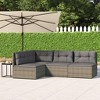 vidaXL Patio Lounge Set - 4 Piece Outdoor Furniture Set with Adjustable Seats and Cushions, Durable Powder-Coated Steel Frame - 2 of 4