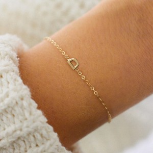 Turandoss Dainty Gold Initial Bracelets for Women Girls, Gold Jewelry for Women, Birthday Gifts for Teen Girls, Trendy Stuff - 1 of 4