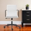 HomeRoots White and Black Steel and Faux Leather Adjustable Swivel Rolling Office Chair - 2 of 4