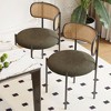 Okak Set of 2/4 Upholstered Rattan Back Round Dining Chair with Metal Legs,Armless Accent Dining Chairs for Dining Room,Kitchen - 2 of 4