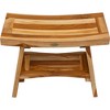 24" Serenity ED966 Wide Teak Shower Bench with Shelf - EcoDecors - 4 of 4