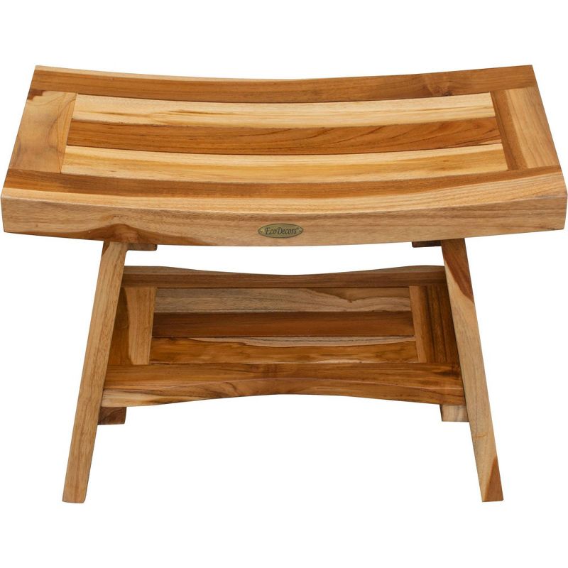 24&#34; Serenity ED966 Wide Teak Shower Bench with Shelf - EcoDecors, 5 of 11