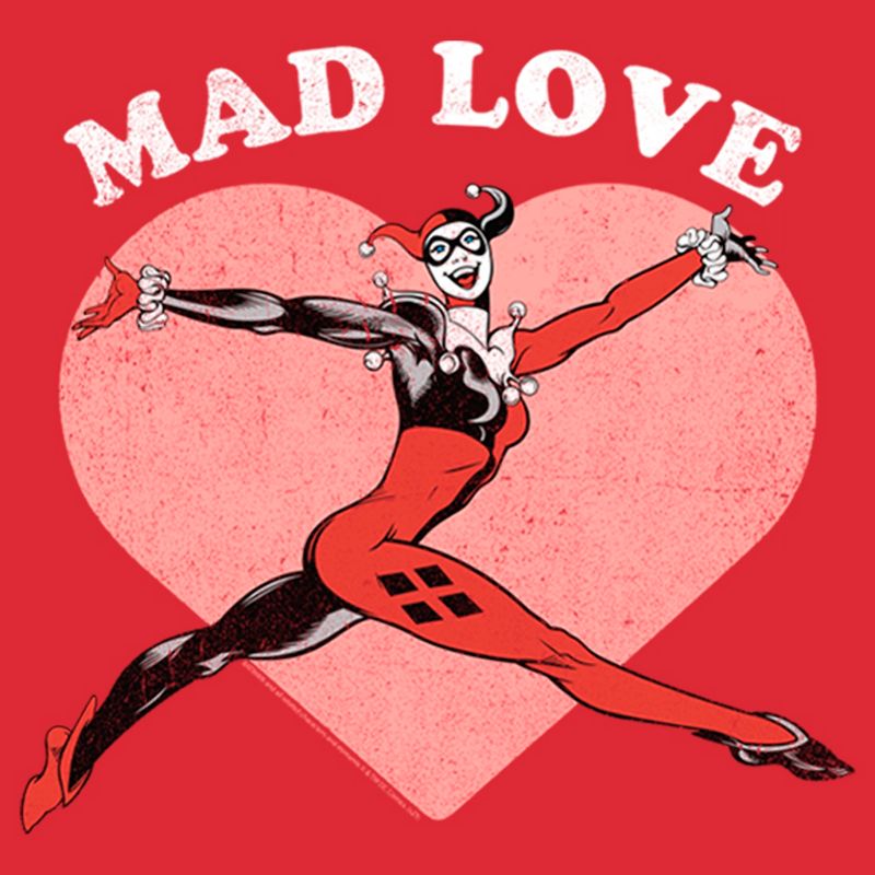 Men's Batman Valentine's Day Harley Quinn Mad Love T-Shirt, 2 of 6