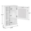VECELO Bathroom Mirrored Cabinet Wall Mounted Storage Cabinet with Open Shelf and Door, White - 3 of 4