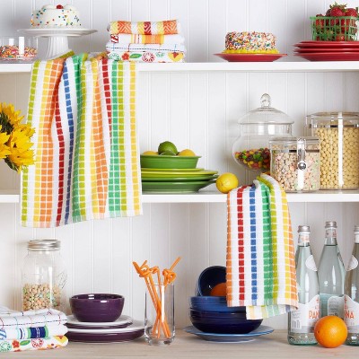 Santa Fe Stripe Cotton Kitchen Towel 2pc Set - Fiesta