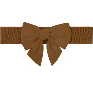 INSPIRE CHIC Women's Dress Elastic Versatile Wide Bow Tie Belt 1 Pc - 1 of 4