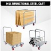 Steel Panel Truck, 2 in 1 Heavy Duty Drywall Cart with Wheels, Platform Flat Bed Cart with 2200 Lbs Capacity - 4 of 4