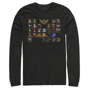Men's Nintendo Legend of Zelda Ocarina Periodic Table Long Sleeve Shirt - 1 of 3