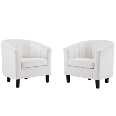 Set of 2 Prospect Channel Tufted Performance Velvet Armchairs - Modway
