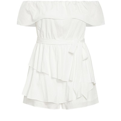Women's Plus Size Kiki Playsuit - ivory | CITY CHIC