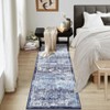 Washable Vintage Printed Rug Non Slip Low Pile Rug Retro Throw Floor Cover Foldable Indoor Carpet for Living Room Bedroom - 4 of 4