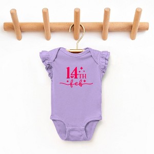 The Juniper Shop 14th Feb Stars Puff Print Baby Flutter Sleeve Bodysuit - 1 of 3