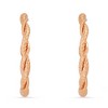 Steeltime Ladies stainless steel twisted cuff hoop earrings. Color Options: Gold, Rose Gold - 2 of 4