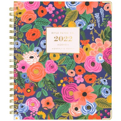 2022 Weekly/Monthly Planner Large Hardcover 9.875"x7.875" Garden Party - Rifle Paper Co. for Cambridge